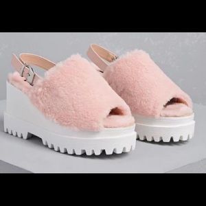 Pink fur shoes!